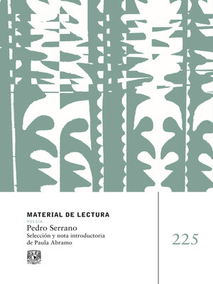 cover image of Pedro Serrano. Material de lectura núm. 225. Poesía. Nueva ápoca